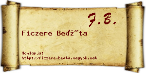 Ficzere Beáta névjegykártya