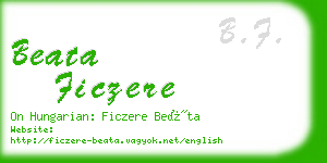 beata ficzere business card